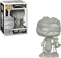 Funko Pop Rocks Metallica Lady Justice figure front view, ideal for display shelves