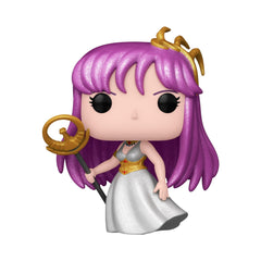 Funko Pop Saint Seiya Athena Saori Kido glitter Diamond Collection figure for display.