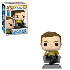 Funko Star Trek Kirk in chair close-up highlighting detailed sculpt.