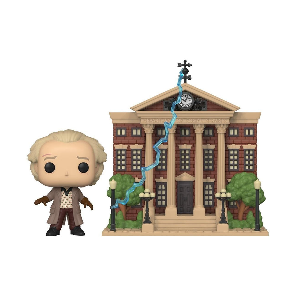 Doc with Clock Tower window box enables attractive shelf display.