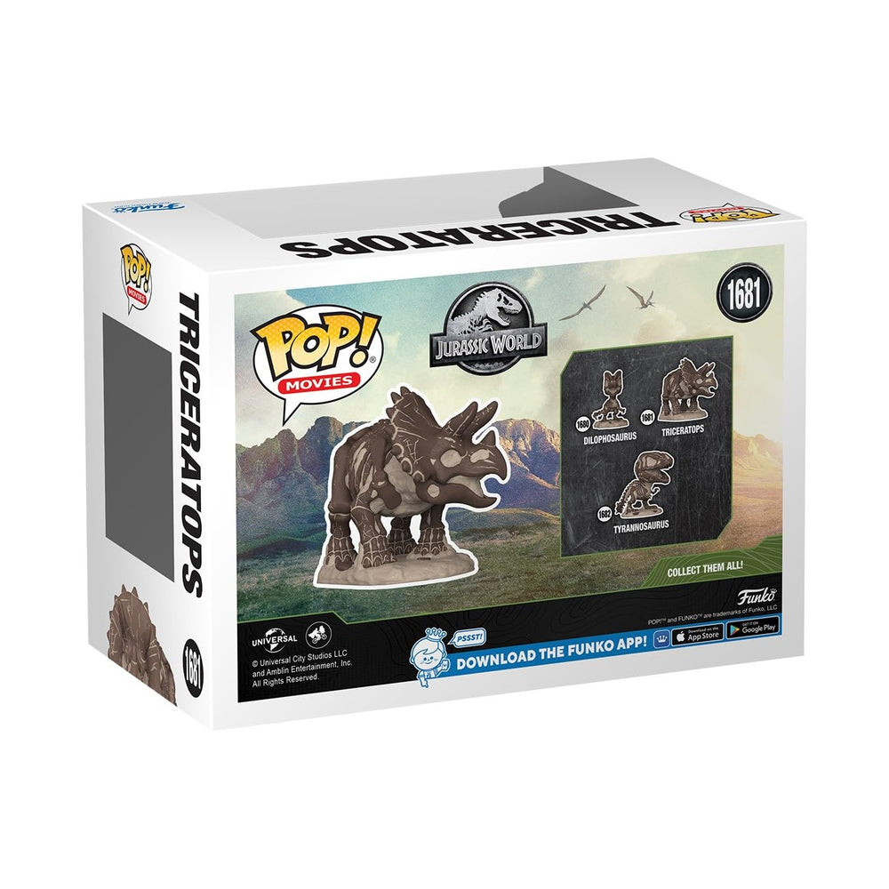 Funko Pop Triceratops vinyl texture closeup shows durable material.