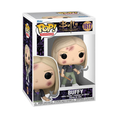 Official Funko Pop Buffy Summers with Weapons figure, ideal display piece for collectors.