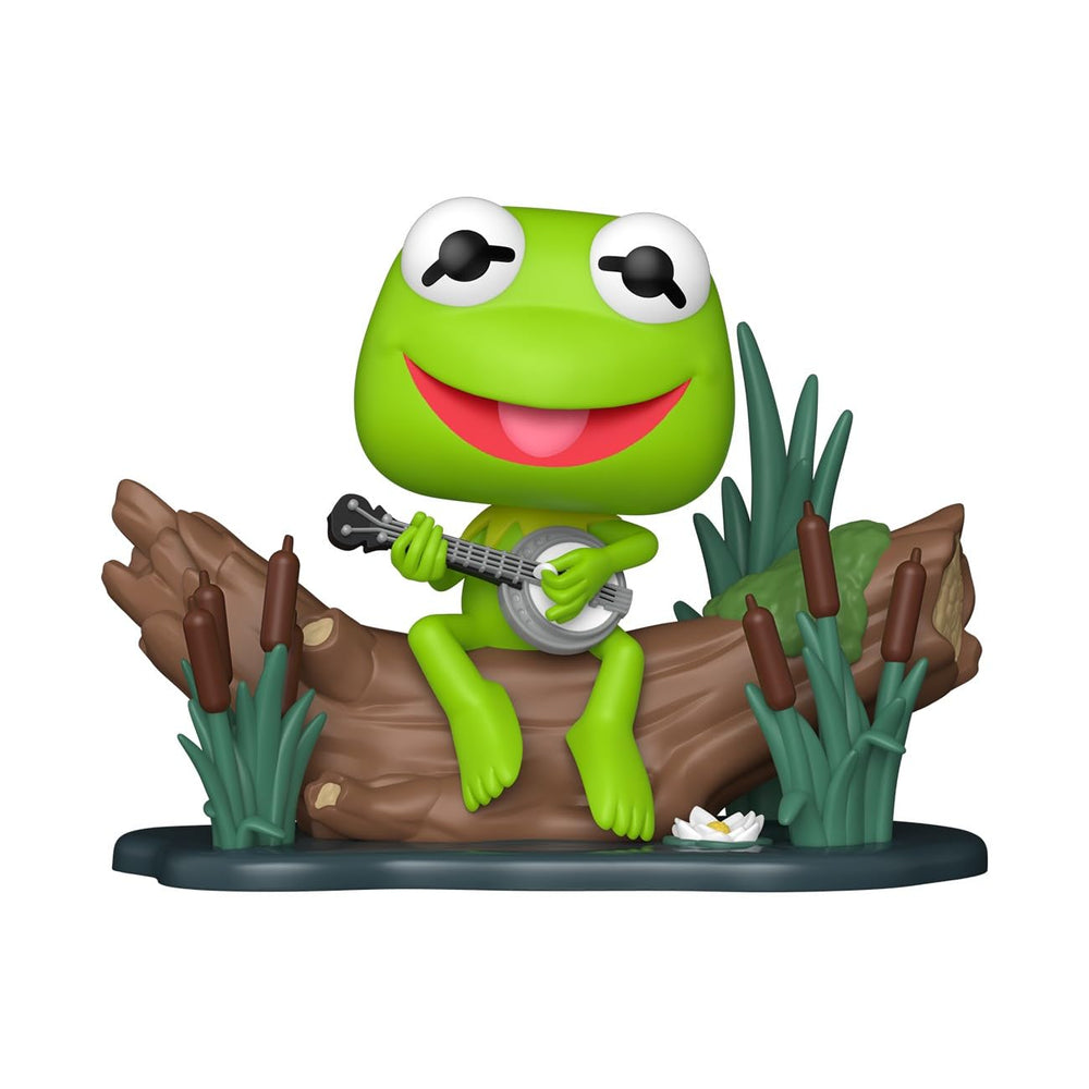 Close-up of Funko Pop! TV Kermit with Banjo vinyl figure