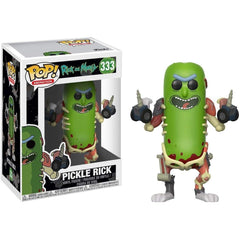 Funko POP Pickle Rick figure for display and collection.