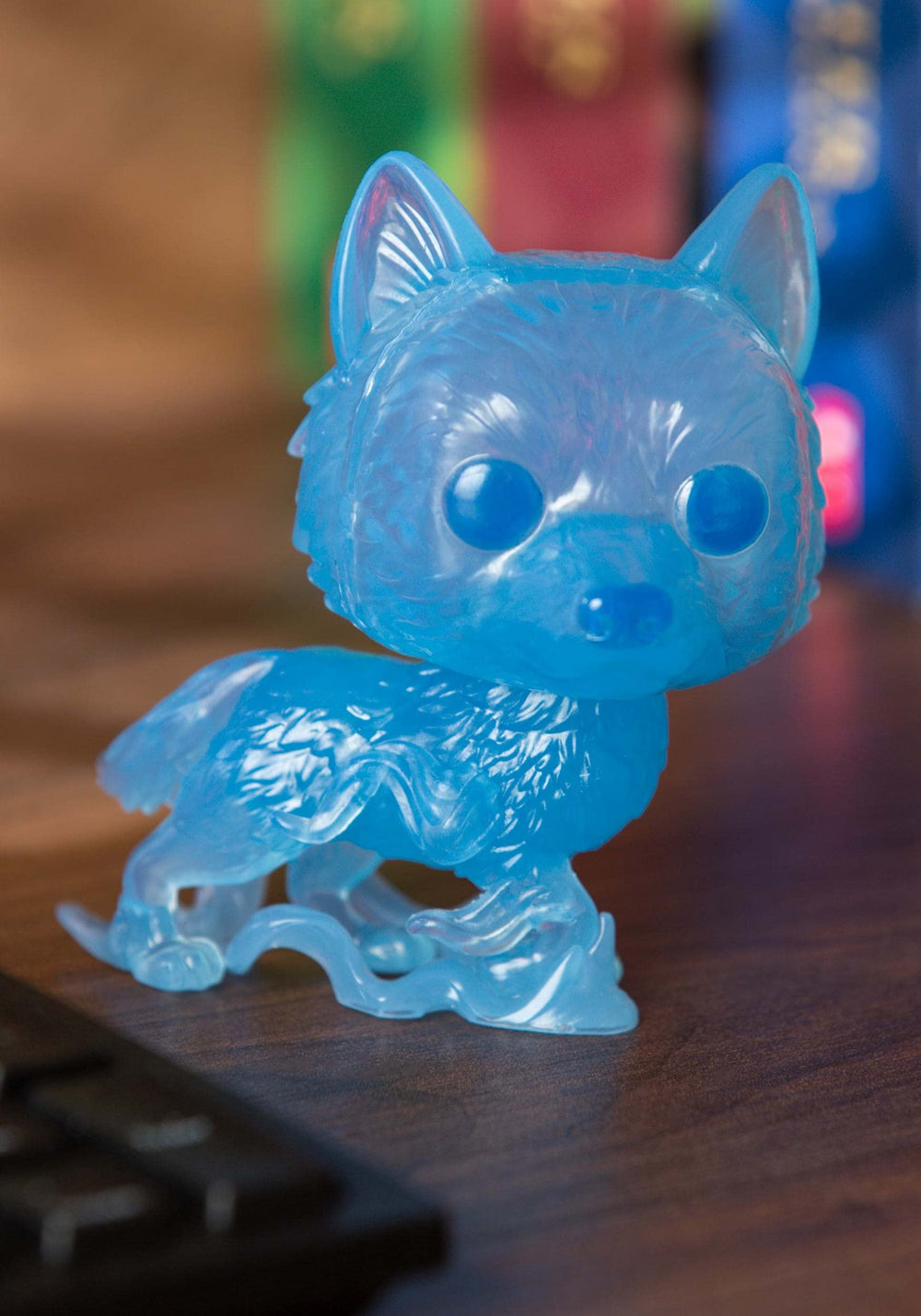 Funko Pop! Harry Potter Patronus Lupin window display box enhances collectible presentation.
