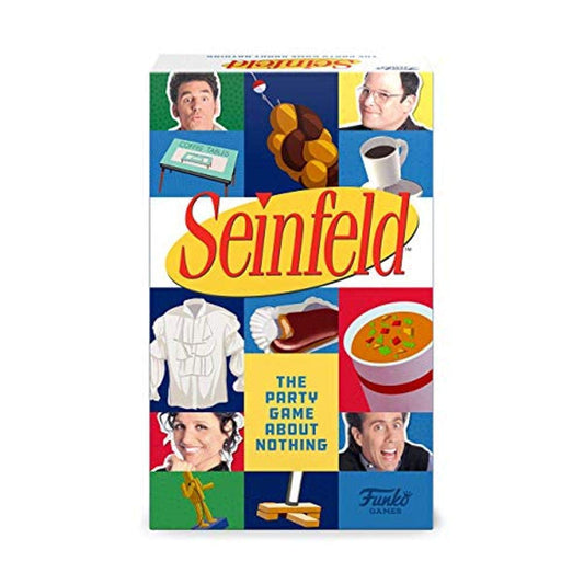 Funko Seinfeld card illustrations recalling iconic moments for trivia fun.