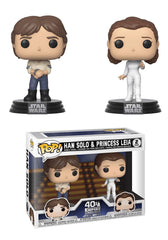 Funko Star Wars Han and Leia 2-Pack front view figure, ideal for display and collection.