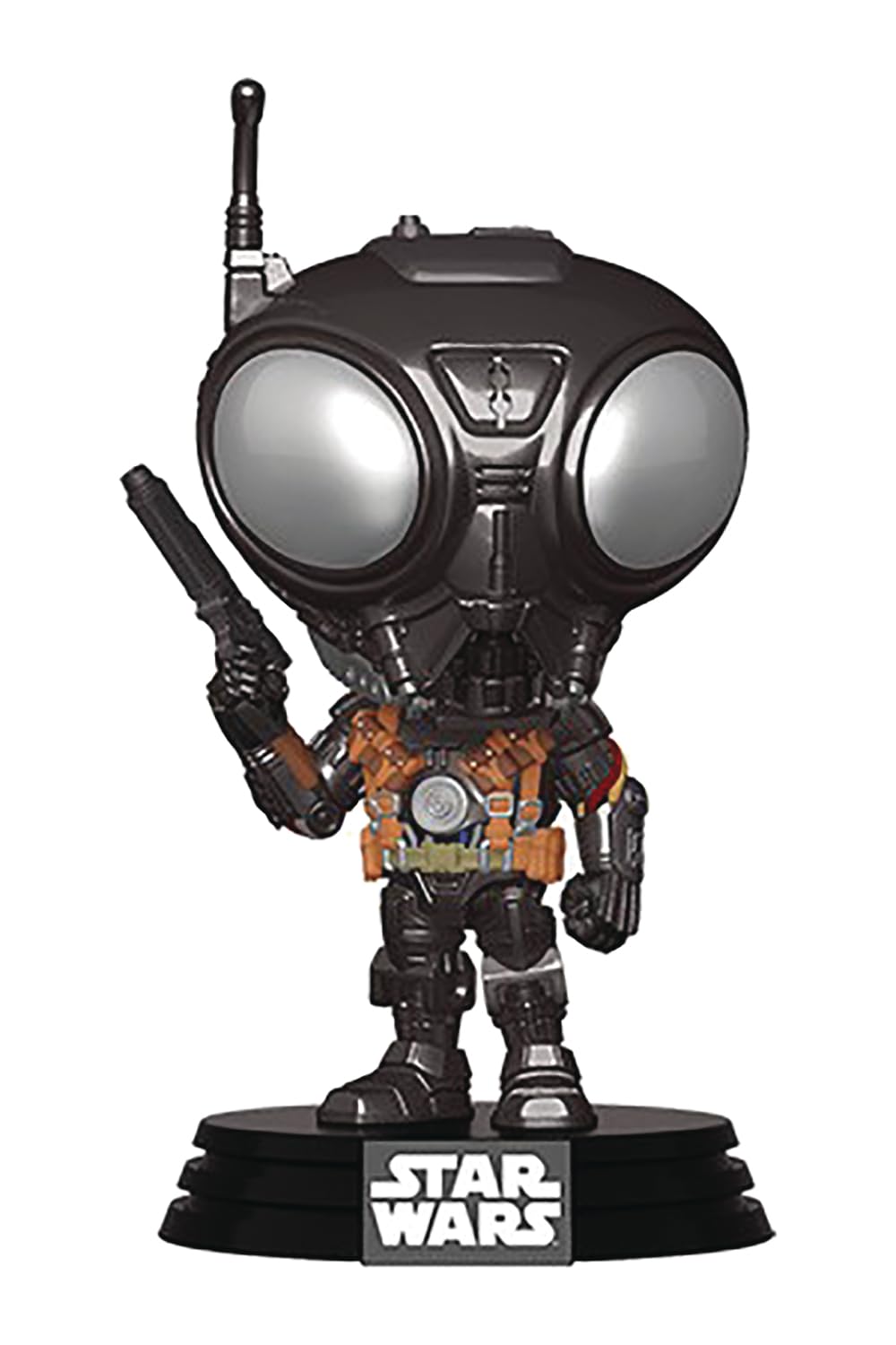 Funko Star Wars Mandalorian Q9-Zero figure front view for display and collection.