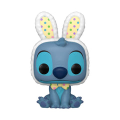 Close-up of Funko Stitch vinyl, a tiny collectible for shelves and desk décor.