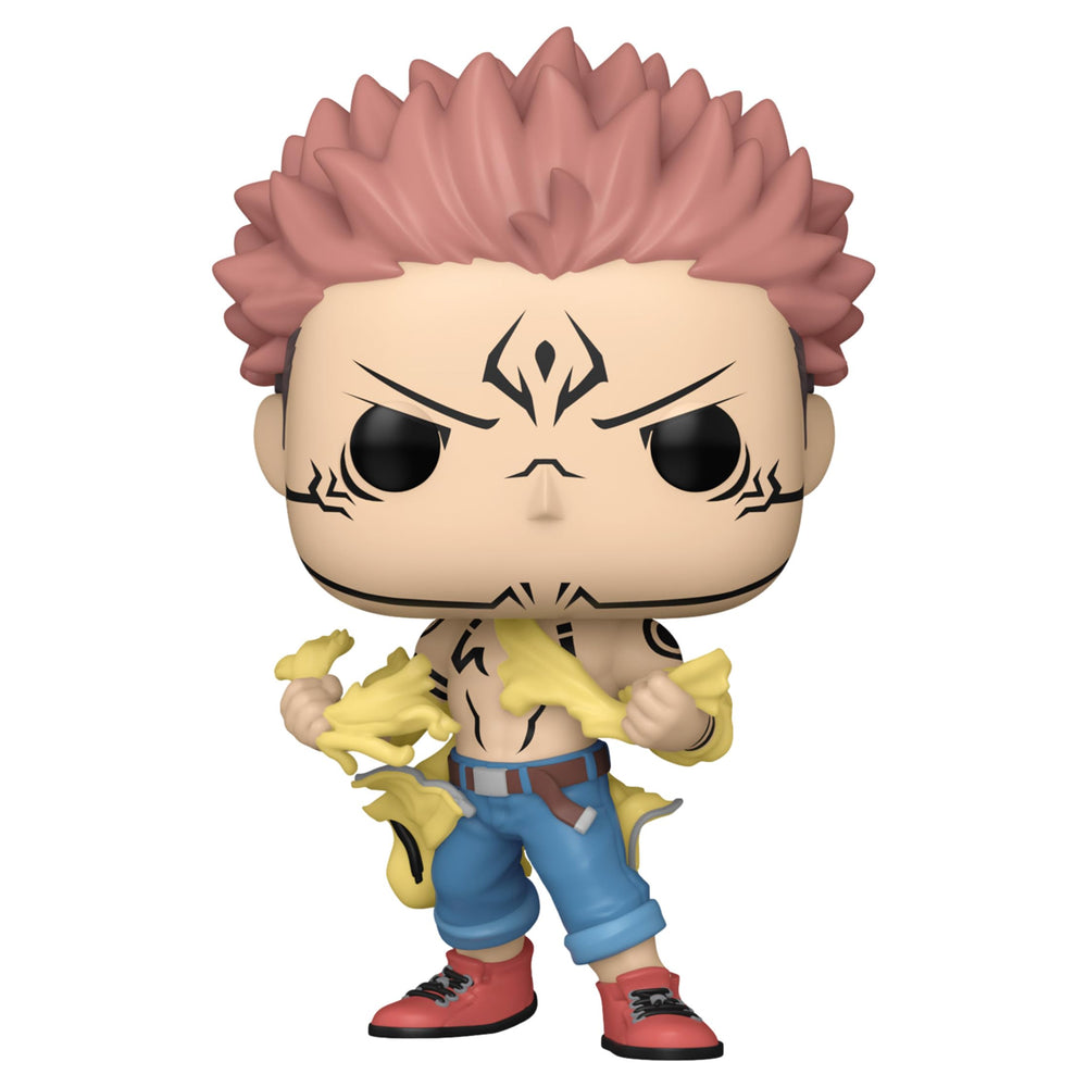 Funko Sukuna multicolor detail highlights intense expression and texture.