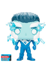 Funko Superman Blue Pop! front view highlights the iconic blue suit for shelf display.