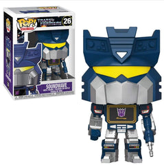 Funko Soundwave Pop! Transformer figure front view, ideal for display and collectors' shelf.