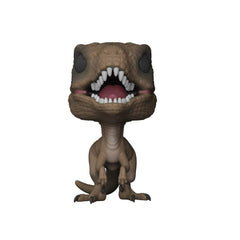 Close up of Funko Velociraptor highlighting stylized design for collectors