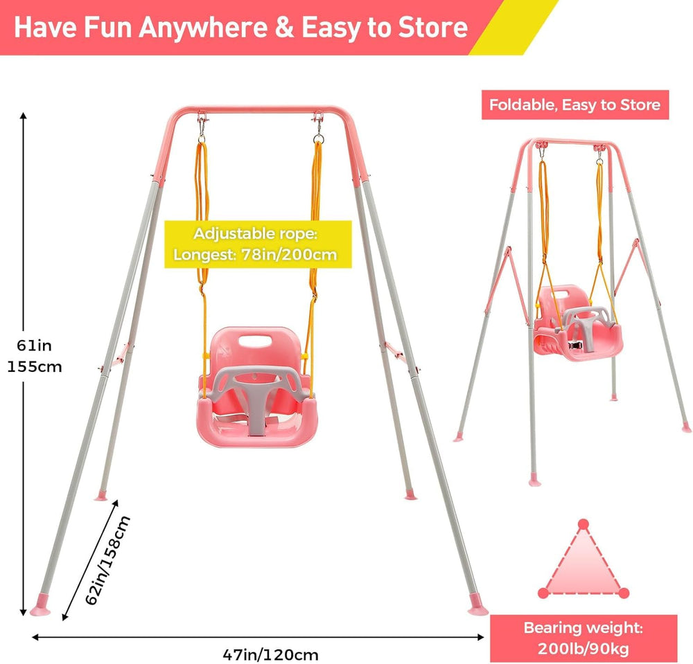 FUNLIO foldable metal stand enables quick setup and compact storage.