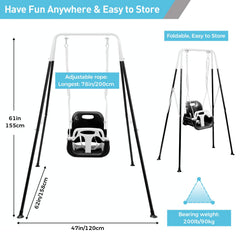 FUNLIO four-sandbags stability for safer outdoor swinging.