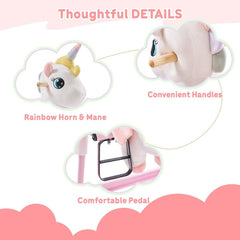 FUNLIO rocking horse with side handles and soft pedals for comfort