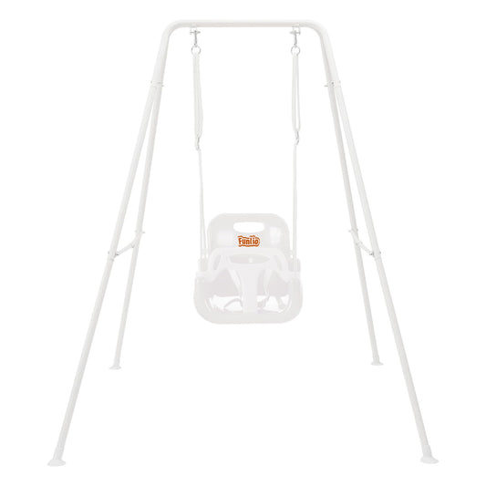 FUNLIO toddler swing with foldable stand for easy setup and backyard fun