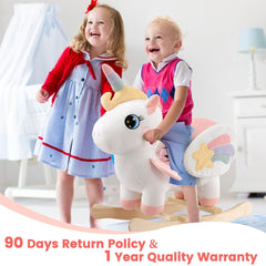 Funlio unicorn rocking horse packaged-assembly guide image