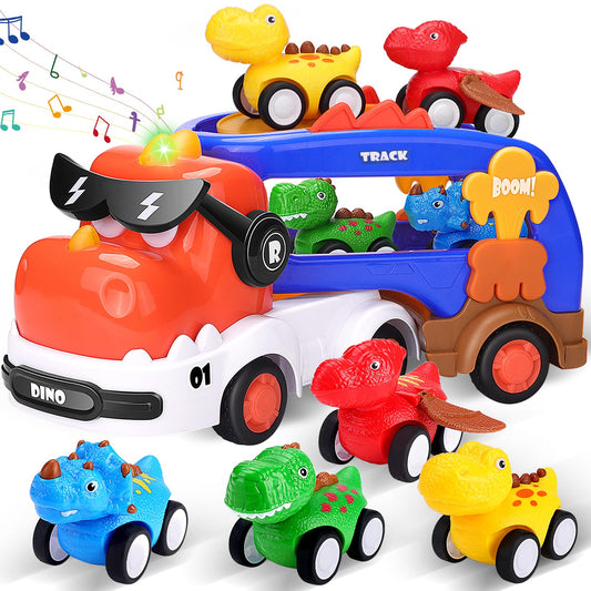 FunMission dinosaur truck double-decker rotates for dynamic play