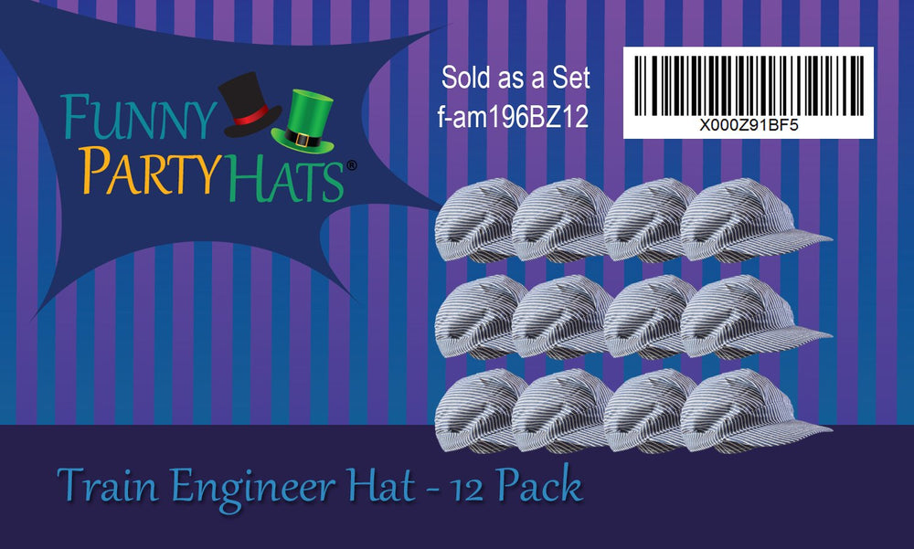 Funny Party Hats 12-pack train hats for party favors and costumes