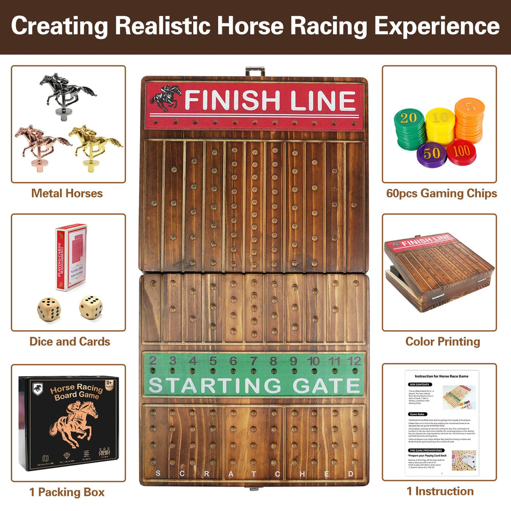 FUNNYB&G horse race board setup showing expanded play area for gatherings.