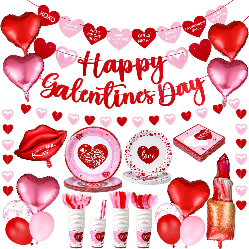 Funnymoom galentine heart banner decor for wall display and photo moments