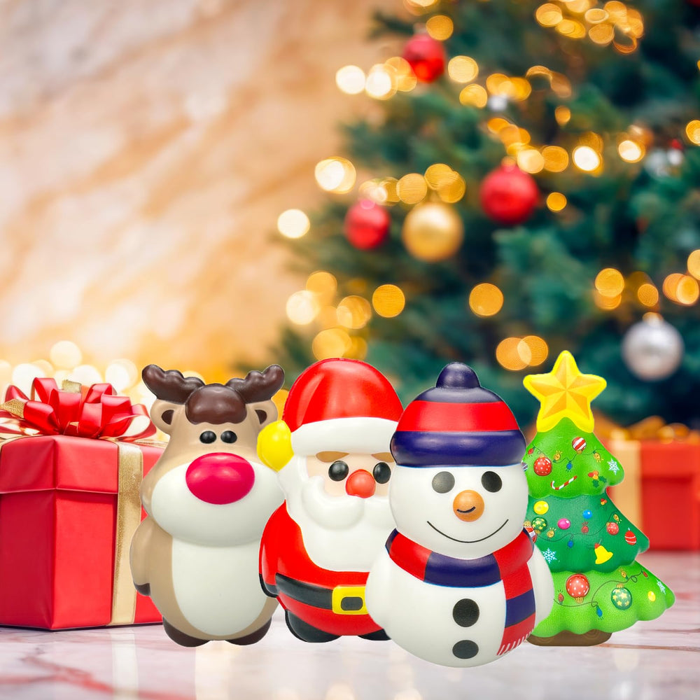 Funnysquee Christmas tree stress ball set for desk decor and squeeze play