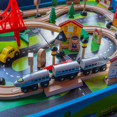 FUNPENY helicopter adds exciting rescue scenes to the wooden train layout