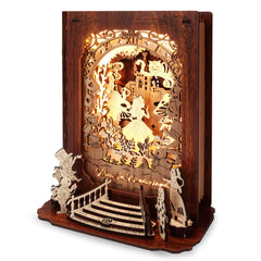 FUNPOLA Alice in Wonderland 3D puzzle nightlight glows softly for bedtime stories.