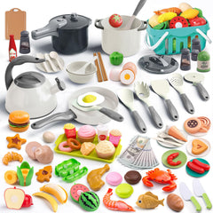 Funpynani 130pcs kitchen playset unboxing view, ideal for imaginative kitchen roleplay