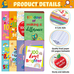 Funrous 100 Days Brighter notebook design motivates schoolwork