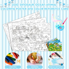 Funrous ocean creature giant poster ideal for immersive family coloring sessions