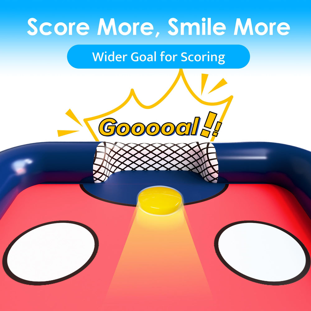 Funscape inflatable hockey table setup, quick to inflate and start playing.
