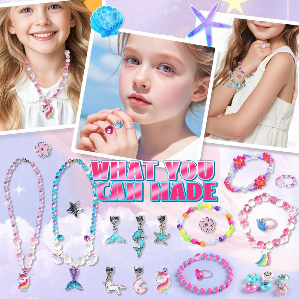 FUNSENLY unicorn and mermaid beads spark imaginative accessory crafting.
