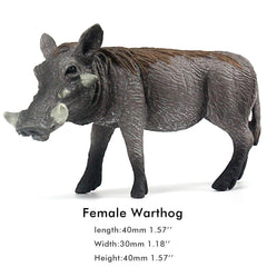 FUNSHOWCASE African Jungle Warthog figurine close-up with vibrant colors and details.