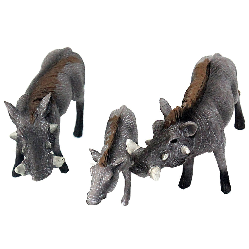 FUNSHOWCASE African Jungle Warthogs figures set top view for imaginative play.