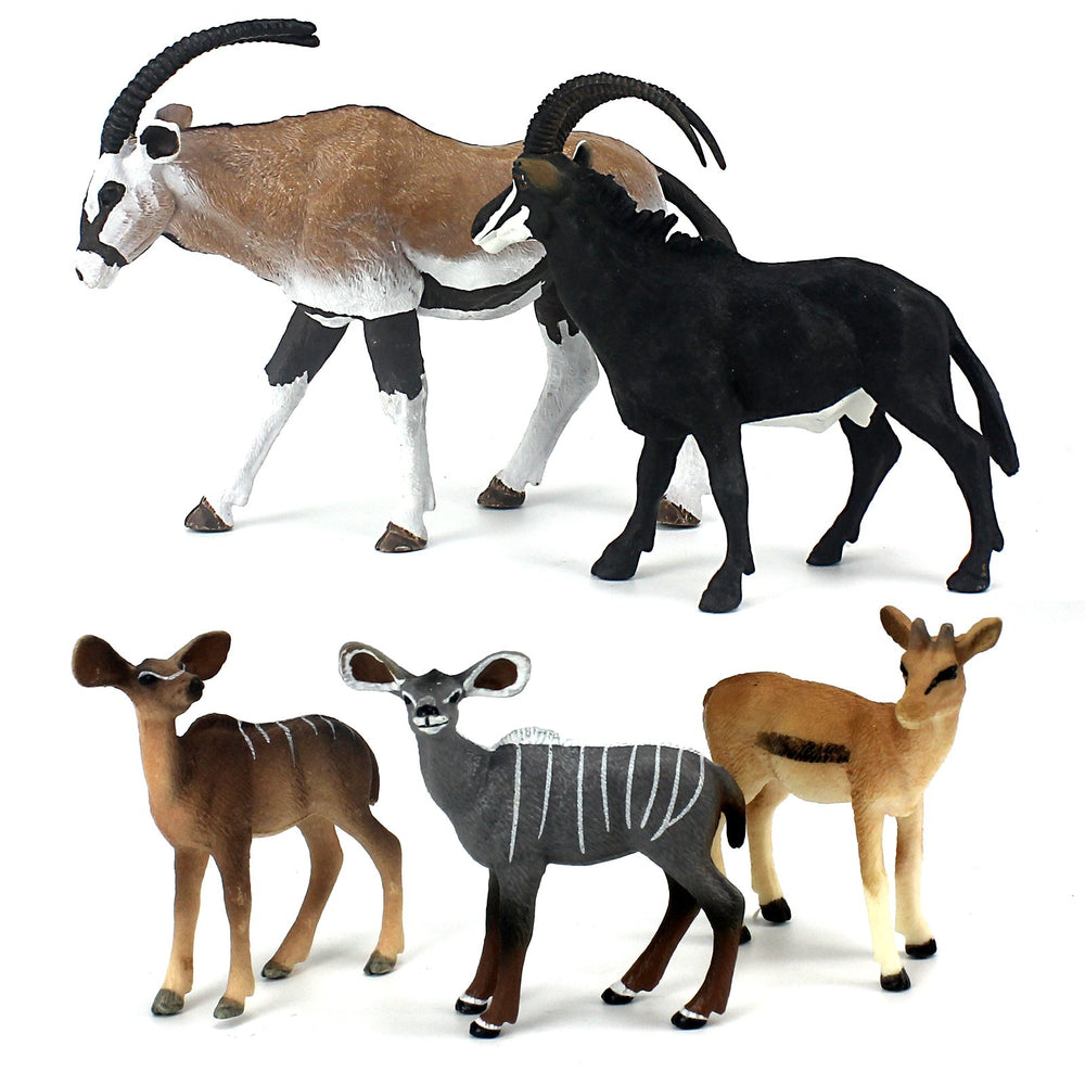 FUNSHOWCASE African jungle antelope figurine for kids, durable ABS toy for imaginative play