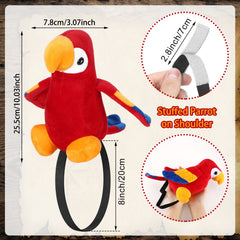 Funtery 10-inch pirate parrot plush suitable for cosplay and photos.