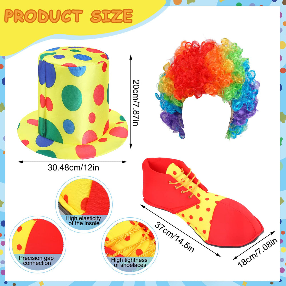 Funtery clown shoes complete the flashy circus costume for events