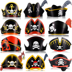 Funtery pirate hat with classic skull design, ideal for Halloween costumes and party photos