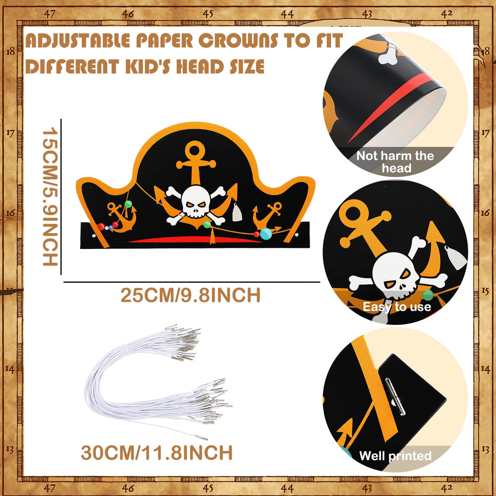 Funtery crossbones pirate hat in bright color, perfect for stages and parties