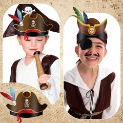 Funtery pirate hat eye mask design pairs with other pirate props