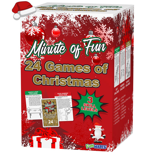 Funwares 24 Days of Christmas Games box front, ideal for family game night