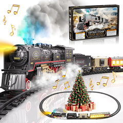 Funwee electric train toy with smokes and lights for realistic nighttime play.
