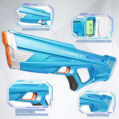 Funwee electric water gun in action outdoors delivering precise blasts.