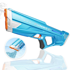 Funwee electric water gun front view for outdoor battles and pool play.