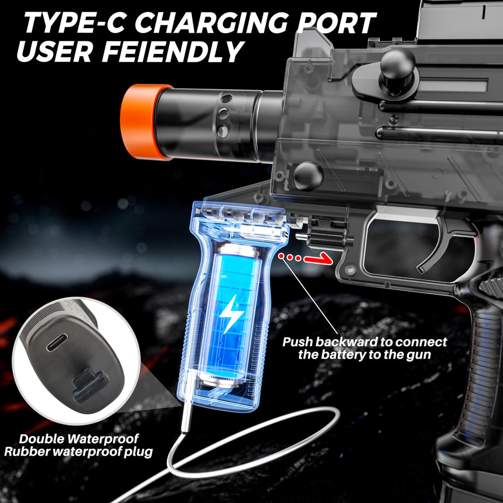 Funwee high-capacity battery water gun delivers longer playtime per session.