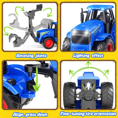 Funwee RC tractor trailer loaded with hay and animals for imaginative farming