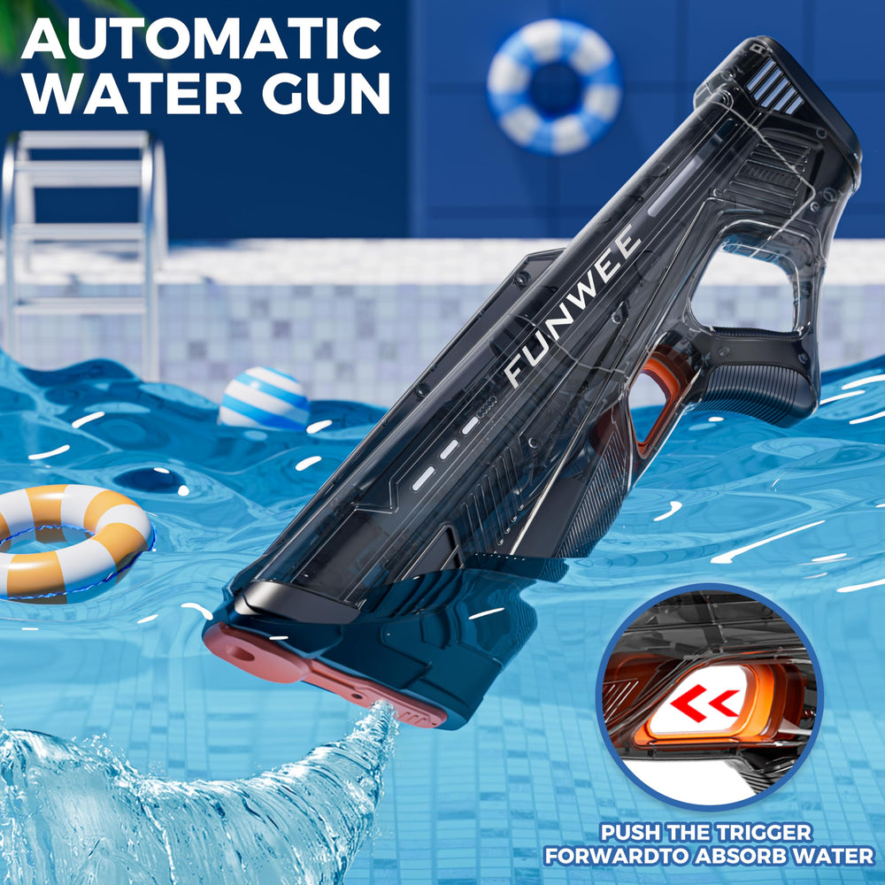 Funwee water blaster demonstrates long-range firing up to 32 feet for outdoor battles
