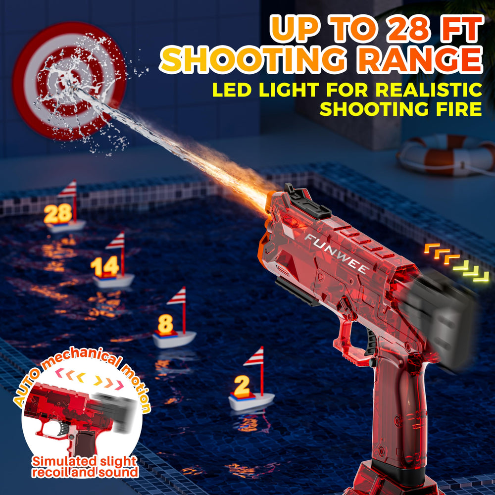 Funwee water blaster long-range shot delivers reach for poolside battles.